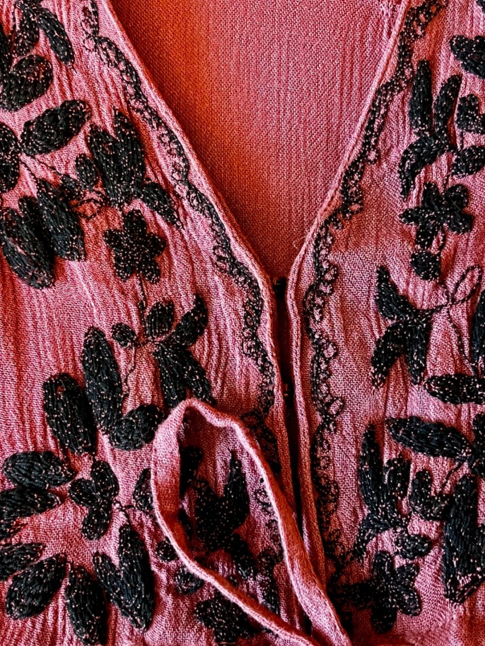 Free People Embroidered Fable Deep Pink Maxi Dress size small - Picture 4 of 8